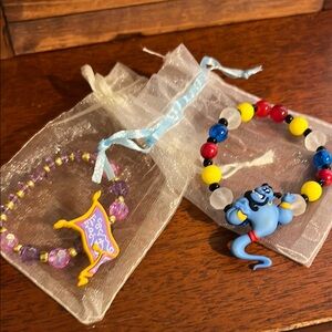 Handmade Disney Aladdin Classic Genie and Magic Carpet Kids stretch Bracelets